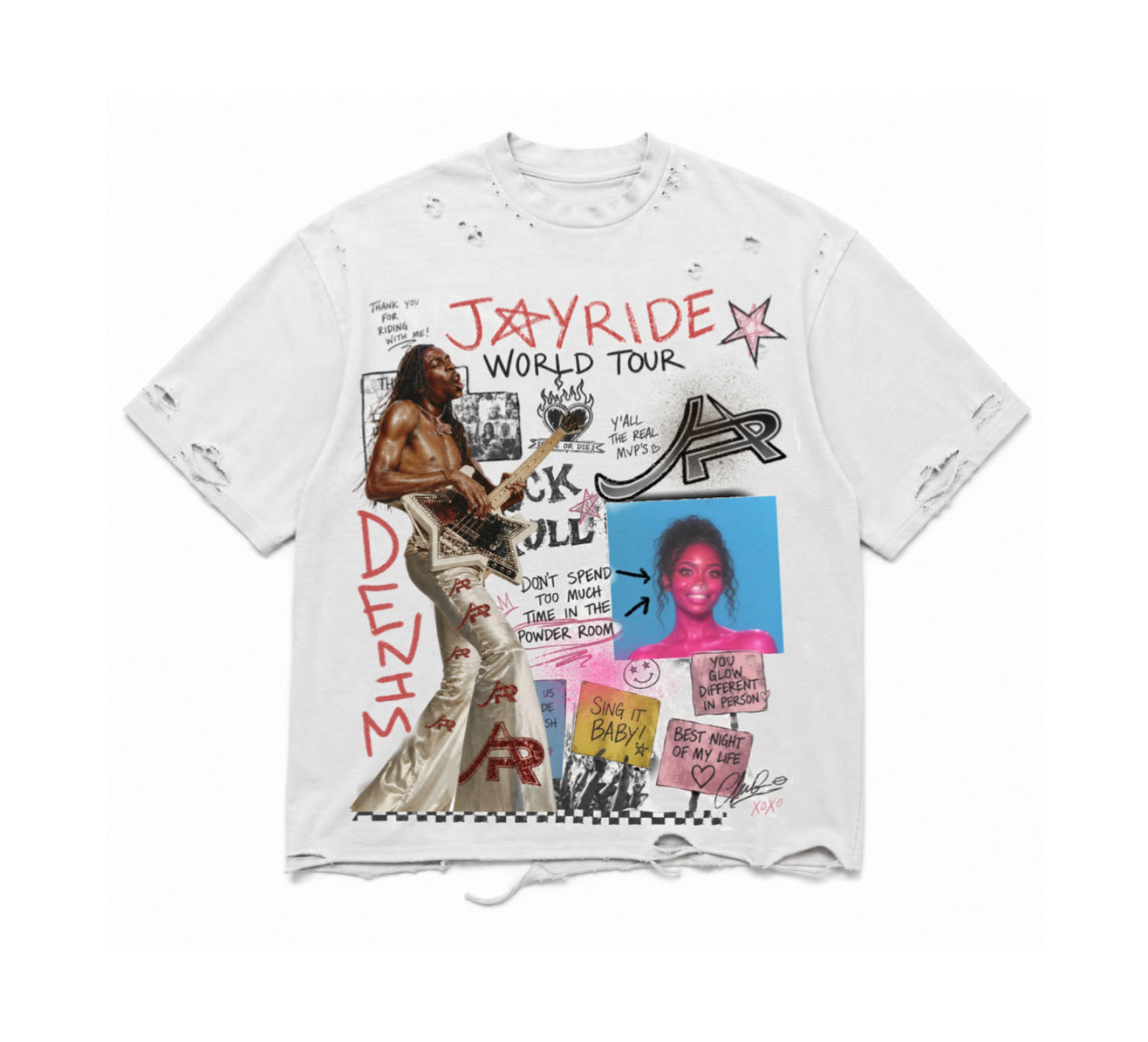 JR “WORLD TOUR” DISTRESSED T-SHIRT