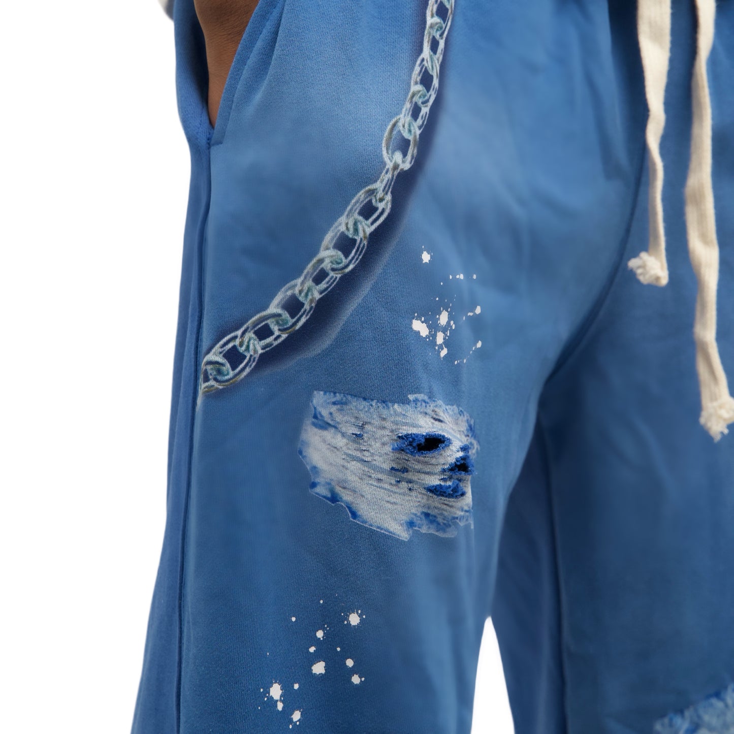 POCKET CHAIN DIGTAL FLARE PANTS