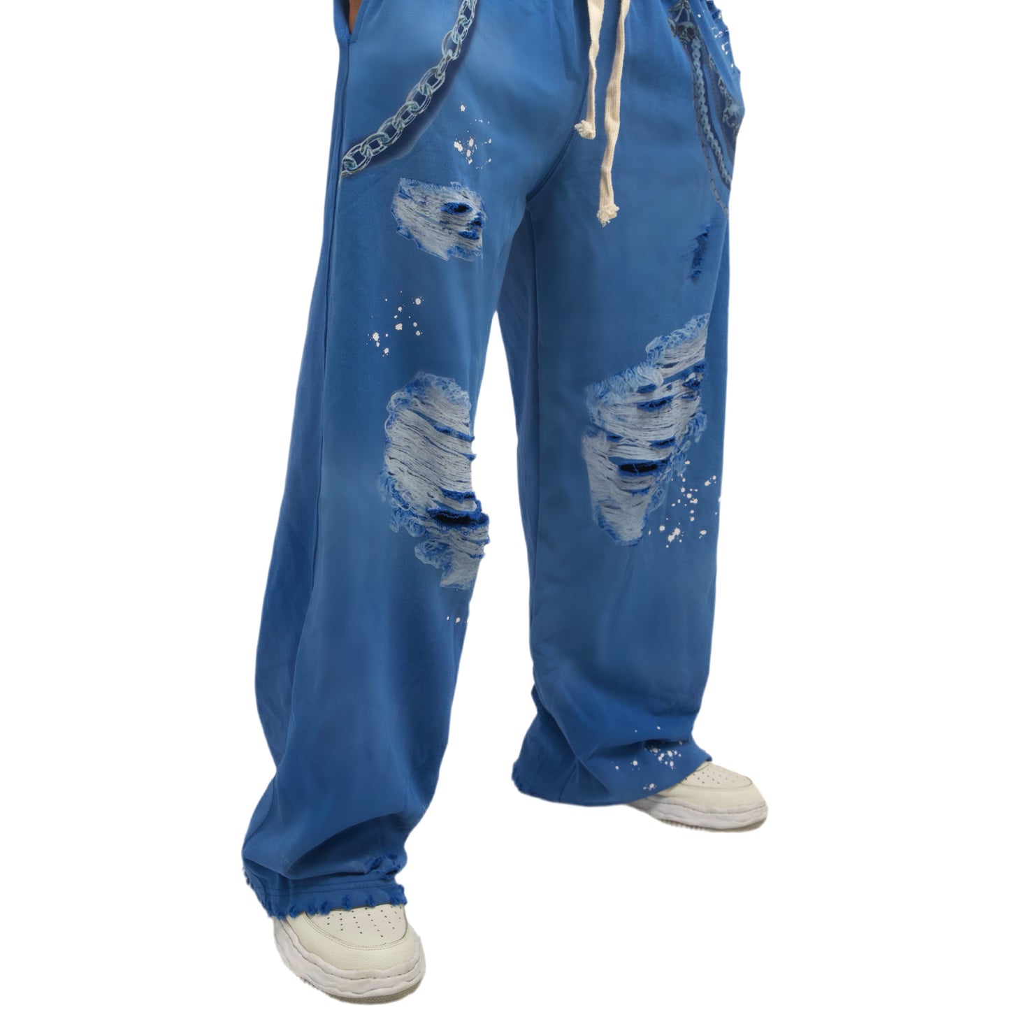 POCKET CHAIN DIGTAL FLARE PANTS