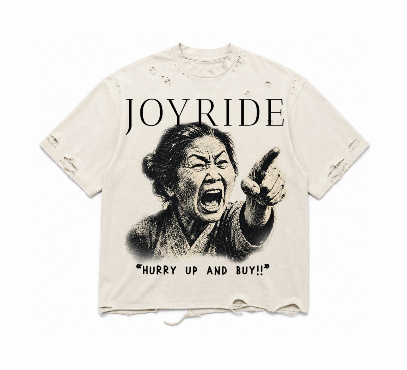 “HURRY UP” DISTRESSED T-SHIRT