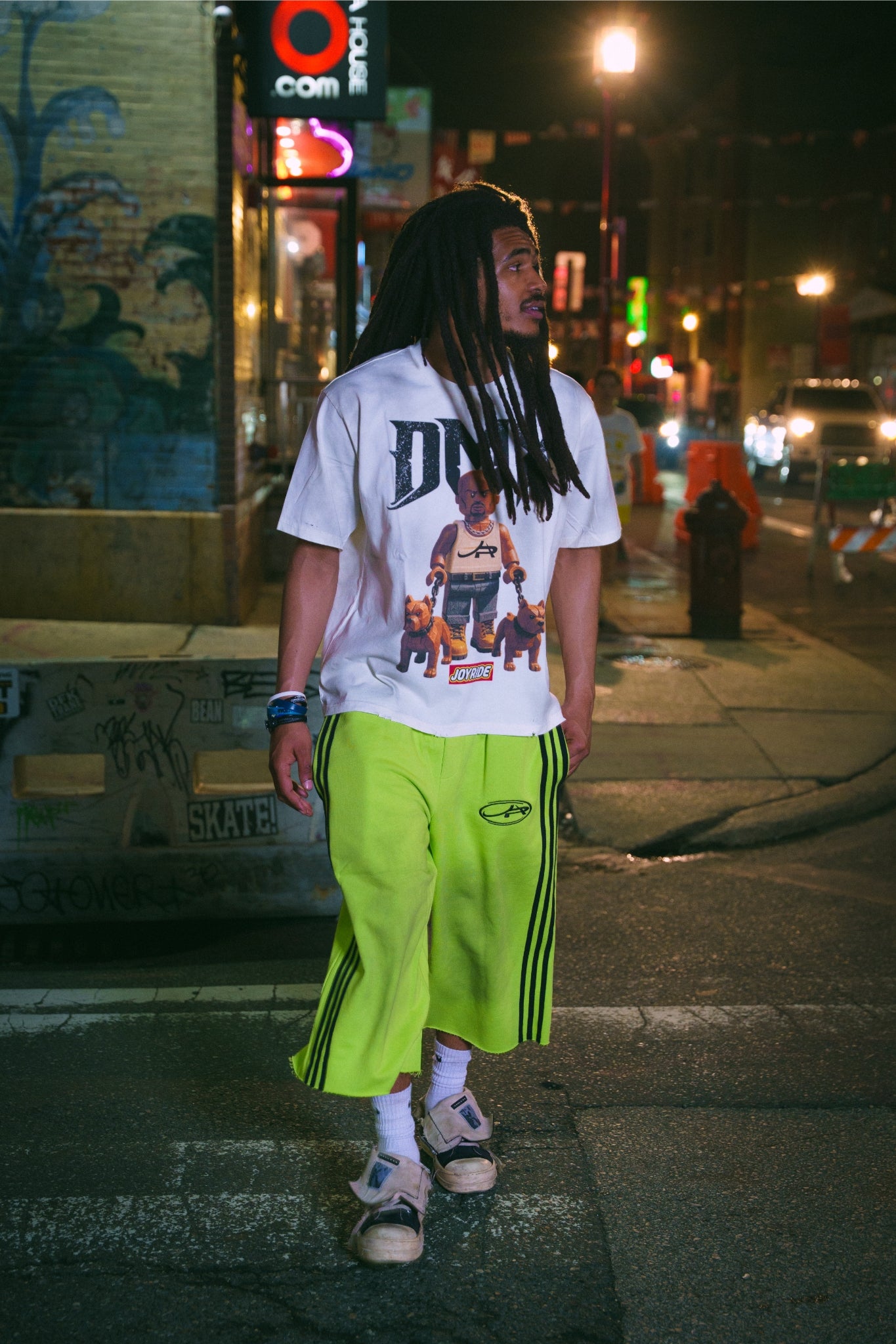 NEON LONG 3 STRIPE SHORTS
